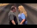 Sherry Beth getting into a argument on the starting line at Street Outlaws Fastest in America 4