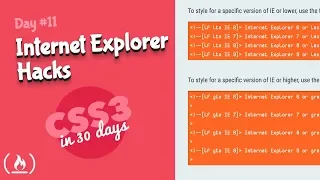Internet Explorer Hacks CSS Tutorial Day 11 of CSS3 in 30 Days