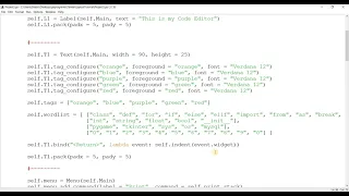 Making a Code Editor in Tkinter Project 6