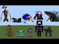 Download Lagu Never Spawn SirenHead, the Bloop, Shin Sonic, TV Man Titan, Evolved Godzilla in Minecraft PE