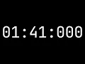 Countdown timer 1 minute 41 seconds 01 41 000 - White on black with milliseconds