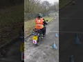 Holly performing a perfect motorcycle U turn Module 1 motorcycle test training