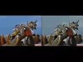 PR Ninja Storm/ Hurricanger Mammothzord First Appearance Split Screen (PR and Sentai version)