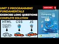 Class 10 Computer Science Unit 3 Programming Solved Exercise Long Questions HTML CSS JS