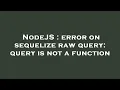 NodeJS error on sequelize raw query query is not a function