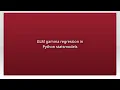 GLM gamma regression in Python statsmodels