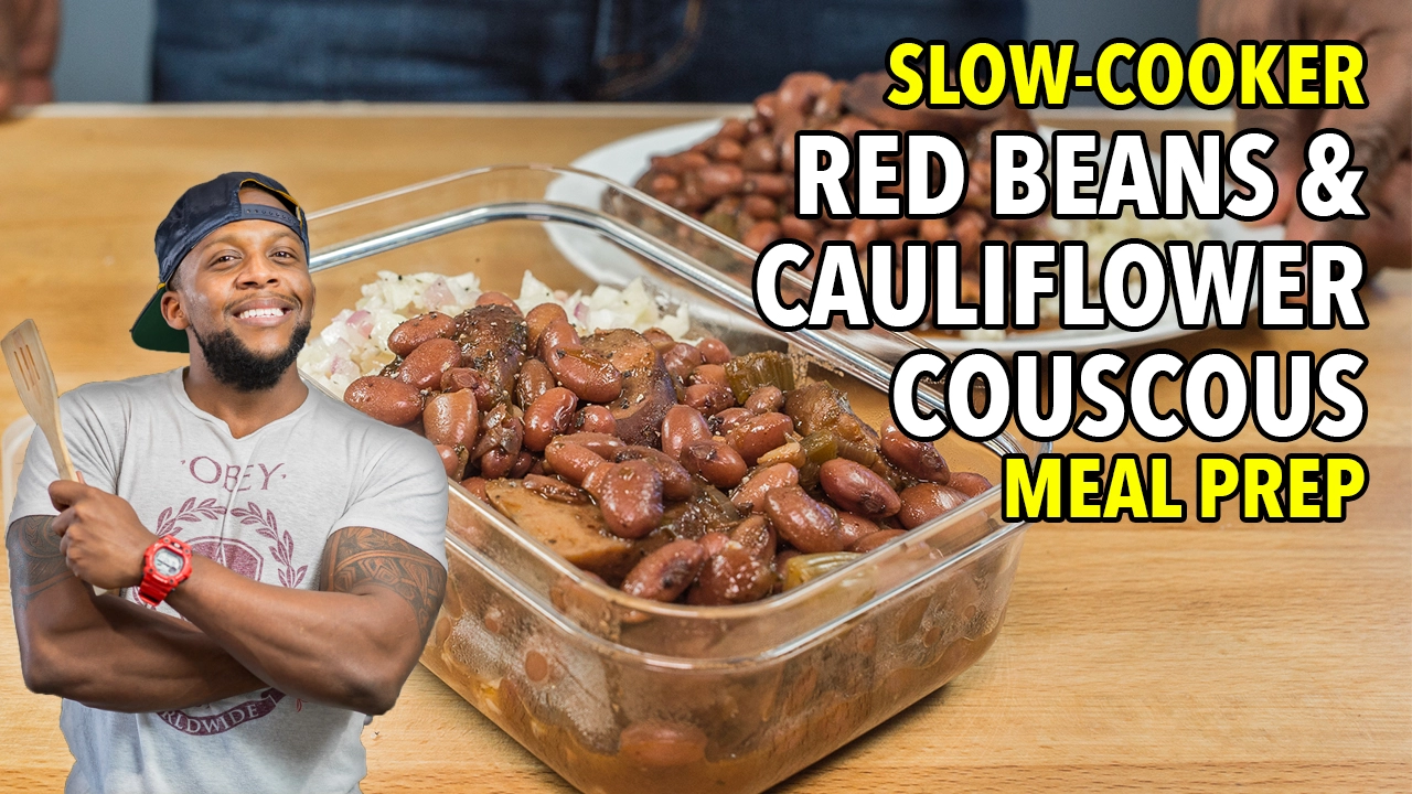 Healthy Slow Cooker Red Beans & Cauliflower Couscous / Frijoles Rojos con Coliflor