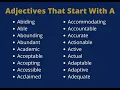 A Adjectives List of Adjectives Starting With A