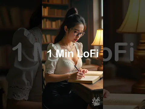 1 Min LoFi Break - Midnight Notes in the Library #lofi #lofime #latevibes #calmstudy #retrofeels