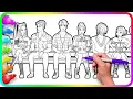 KPop Demon Hunters FanArt Coloring Process - Huntrix with Saja Satisfying Coloring Kpop Characters