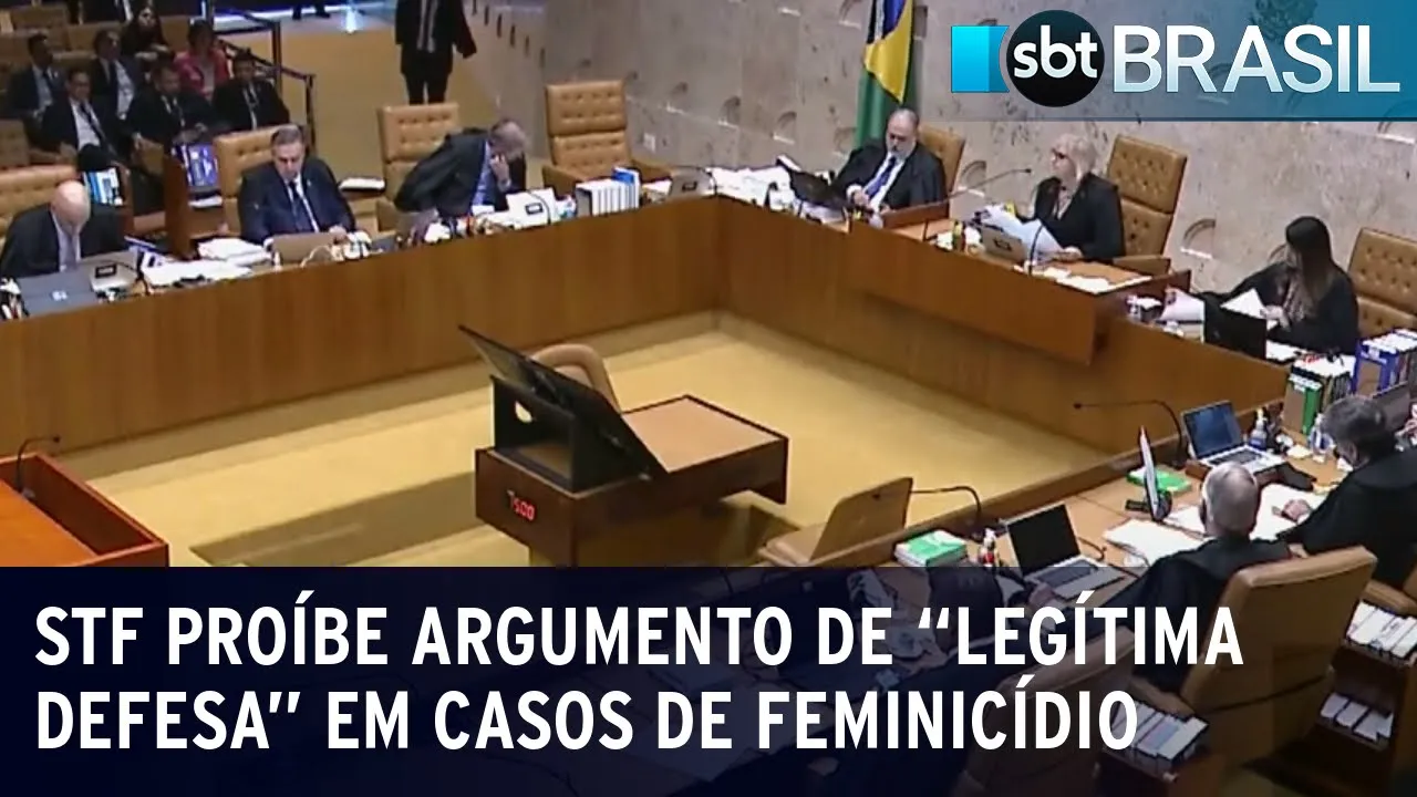 STF proíbe argumento de "legítima defesa da honra" em casos de feminicídio | SBT Brasil (01/08/23)