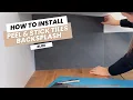 Peel stick backsplash tiles Blok Slate installation Smart Tiles