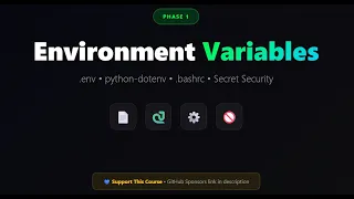 Environment Variables Tutorial 2025 env python-dotenv Secrets Security Zero to Hero Ep 6