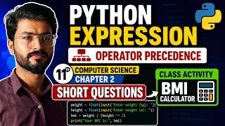 Python Expressions Operator Precedence Short Questions Class 11 CS Chapter 2