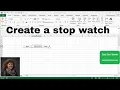 How to create a stop watch in Excel