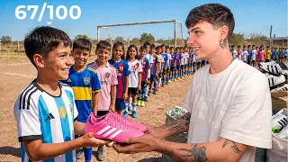 Sorprendí a 100 Niños con sus Primeros Botines