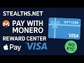 Buy a No-KYC Reward Center VISA Gift Card with Monero Stealths net Tutorial