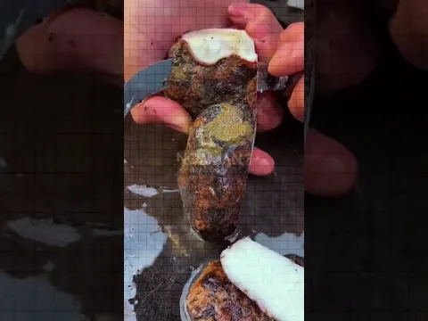 Peeling Yam Root Skin 🥔 #noamanreaction #asmr #satisfying
