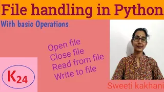 File handling in Python Operations of file handling