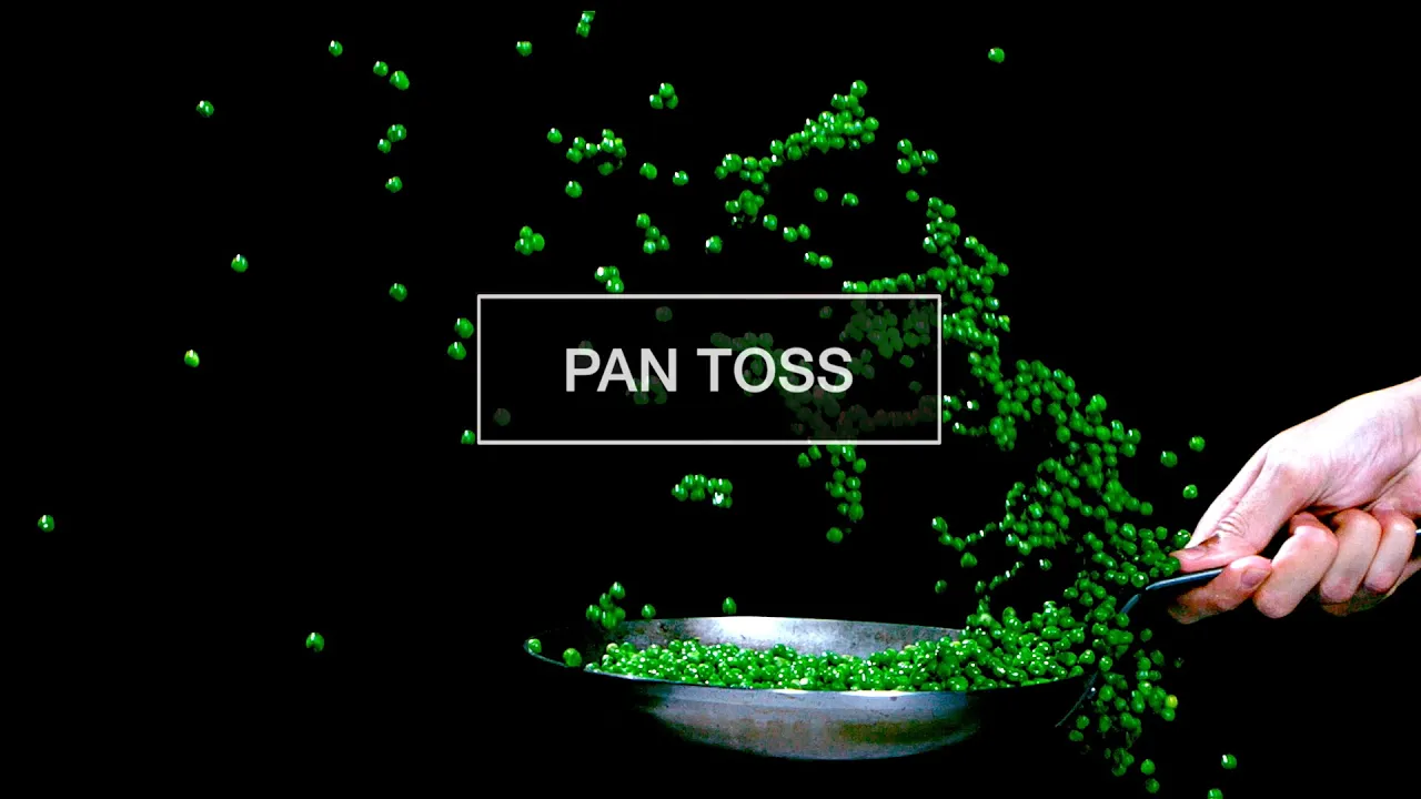 Slow Motion Food #4 : Pan Toss   Kitchen Verb