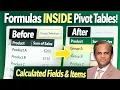 52 Create Smart Formulas Inside Pivot Tables Calculated Fields Calculated Items Tutorial