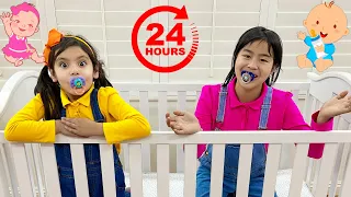 Download Jannie and Ellie 24 Hours Baby Challenge and Other Fun Challenges for Kids MP3