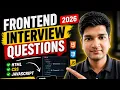 Frontend Interview Questions for Freshers 2026 HTML CSS JS