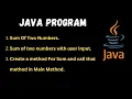 Java Program to Add Two Numbers Taking User Input Java Tutorial for Beginners