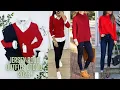IDEAS PARA USAR JERSEY ROJO EN OTONO IDEAS TO WEAR RED SWEATER IN FALL 2023 FASHION