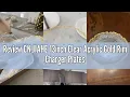 Review CN JIAHE 13inch Clear Acrylic Gold Rim Charger Plates Set of 8 Gold Reef Textured Rim Charge