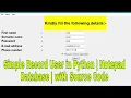 Simple Record User in Python Notepad Database with Source Code