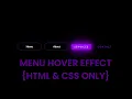 Amazing Menu Hover Effects using HTML CSS only