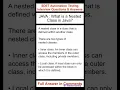 JAVA What is a nested class in Java SDET Automation Testing Interview Questions Answers