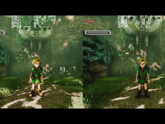 Unreal Engine 4 - Ocarina Of Time - DX11 vs DX12 Framerate Comparison