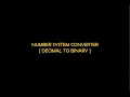 NUMBER SYSTEM CONVERTER - C PROGRAMMING