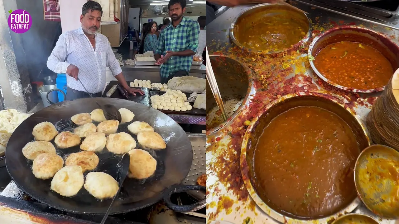 Best Puri Sabji In Breakfast - Indian Street Food - Famous Garg Puri Sabji Ambala
