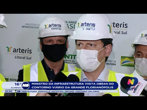 Ministro da Infraestrutura visita obras do contorno viário da Grande Florianópolis