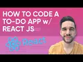 How To Code a Simple To-Do App in React JS Step-by-Step 2020 useHooks
