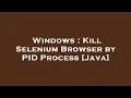 Windows Kill Selenium Browser by PID Process Java