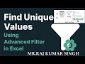 Find Unique Values Using Advanced Filter in Excel Unique Values in Ms Excel Ms Excel 2016