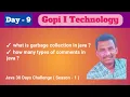 Day-9 What is garbage collection types of comments in java Java Full Stack Course By Mr Gopi