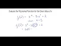 Alg2 6 2 Evaluating Polynomial Functions