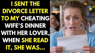 I sent the divorce letter to my cheating wife and her lover's romantic dinner…