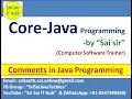 Comments in Java Single Line Comments in Java Multi line comments in Java Desc of Prog
