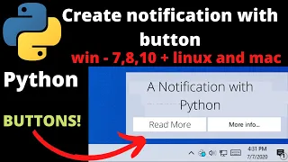 How to make a notification with button using python python link-notify package by Prog Bits