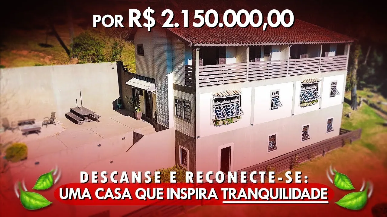 Video do Imóvel: Descanse e Reconecte-se: Uma Casa que Inspira Tranquilidade! Casa de hóspedes e a casa principal com 4 maravilhosas suítes com varanda.