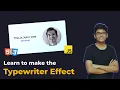 Typewriter Effect How to create Typing Effect on Web Web Dev Tutorial HTML CSS JavaScript