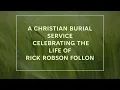 Rick Follon Funeral at 2 00pm 2026