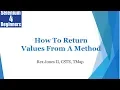 How To Return Values From A Method 35