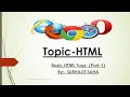 Basic HTML Tags - Part-1